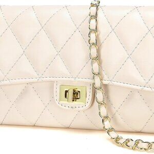 Small Quilted Crossbody Bag Vegan Leather Compact Organizer Women